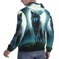 thumbnail image 6 of Honeii Wolf Pattern Mens Hoodies Men's Loose Sleeve Sweatshirt,Pullover Hooded Sweatshirt for Men,Essentials Hoodie-4X-Large, 6 of 7