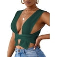 thumbnail image 4 of Qiylii Women's Pure Color Cocktail Vest, Sleeveless Low-Cut Tank Tops, 4 of 6