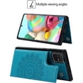 thumbnail image 3 of Galaxy A71 Wallet Case with RFID Blocking Card Holder,Premium PU Leather Double Magnetic Buttons Stand Flip Wrist Lanyard Strap Back Cover Case for Samsung Galaxy A71 6.7 Inch,Blue, 3 of 17