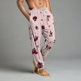 thumbnail image 4 of Wutalume Men's Drawstring Pocket Cuffed Casual Pants with Festive Christmas Print, Soft Home Sleep Pants for Holiday Season and Cozy Nights,Pink M, 4 of 7