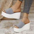 thumbnail image 5 of Admvng Womens Sandals Fashion Casual Summer New Solid Color Retro Thick Bottom Open Toe Beach Slippers 36-43, 5 of 9