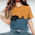 thumbnail image 1 of Qiopertar Blouse à Manches Courtes Imprimée Décontractée Style Mignon pour Femmes, Col Rond, Grandes Économies de Vacances! Liquidation à Moins de 5$ Livraison Gratuite, 1 of 6