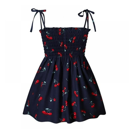 

Bullpiano Toddler Baby Girls Summer Strap Dress Princess Sundress Strap Dresses Backless Princess Sundress Playwear Outfits