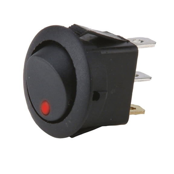ROCKER SWITCH ROUND RED LEDS 5 PER PK