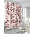 thumbnail image 3 of Fsddascl Red Botanical Shower Curtain Set - Standard 72" x 72" Washable Bathtub Curtain with 12 Hooks, Vintage Nature Flower Floral Waterproof Fabric Stall Shower Curtains for Bathroom/Bathtub, 3 of 6