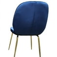 thumbnail image 3 of Best Master Mid-Century Velvet Upholstered Dining Side Chair in Blue (Set of 2), 3 of 5