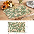 thumbnail image 6 of Beige Artwork Floral Placemats Set of 12 Abstract Art Botanical Green Place Mats Indoor Wipeable Table Mats Washable Cloth Dining Table Placemats for Kitchen Holiday Party Home Decor 13x19 Inch, 6 of 9
