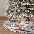 thumbnail image 3 of Christmas Tree Skirt, Patchwork In Country Style Christmas Tree Decorations Indoor, Tree Skirts Mat With Tassel Trim for Halloween New Year Holiday Christmas Party Decor 36 Inches, 3 of 7