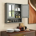 thumbnail image 2 of LDAILY Bathroom Wall Cabinet, Over The Toilet Storage Cabinet with Adjustable Shelf and Vanity Mirrored Doors, Medicine Cabinet Mirror, Bathroom Organizers and Storage for Kitchen, Office (Gray), 2 of 9