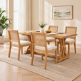 thumbnail image 2 of PORKISS Rattan Dining Chairs Set of 4, Farmhouse Beige Kitchen Chairs with Cane Back, Upholstered Dining Room Chairs with Solid Wood Frame, Side Chairs for Kitchen, Dining Room, 2 of 10