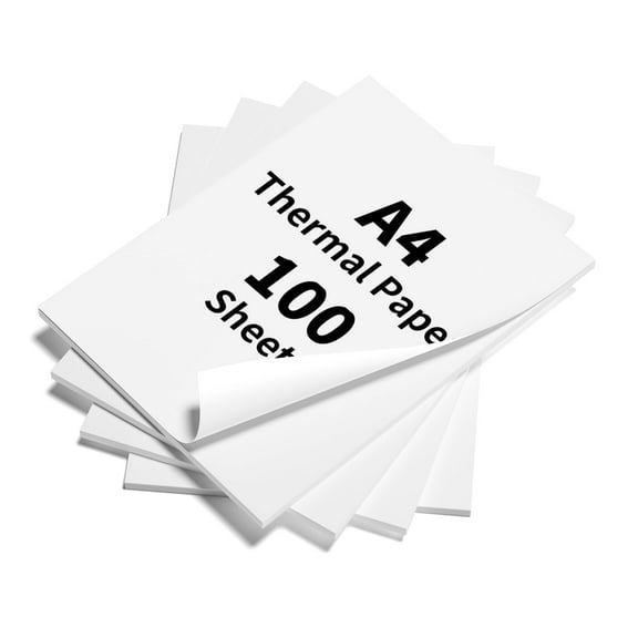 100 Sheets A4 Thermal Printer Paper, 8.27" x 11.69" Folding Thermal Paper Compatible with Portable Thermal Printers, Quick-Dry, for Documents Picture Homework, White