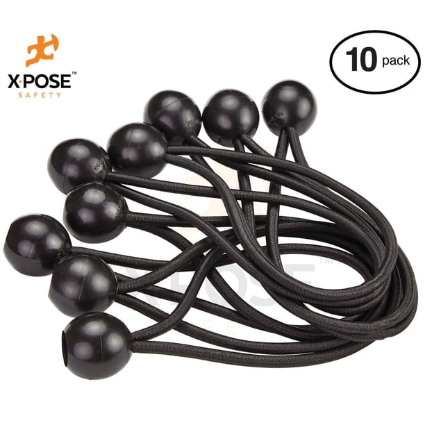 ALION 8-Inch Canopy Ball Bungee Cords – 6-Pack, Assorted Brown, Beige, Black – For Tarps, Canopies, Tents