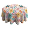 thumbnail image 4 of Pioneer Flower Floral Print Pattern Round Tablecloth 60"x60",Wrinkle Wipeable Table Cloth for Kitchen Dining Room Picnic Patio Party, 4 of 6