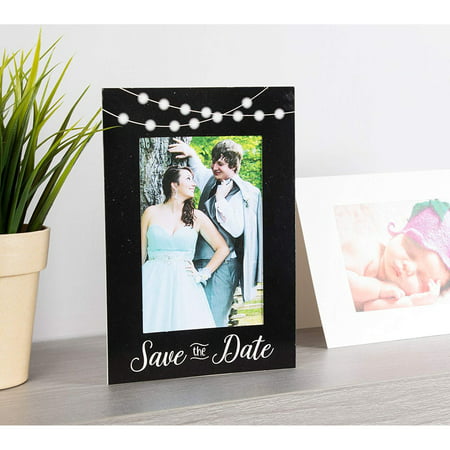 Save the Date Photo Insert Notecards - 48 Pack Picture Frame Notecards. Perfect for Wedding, Engagement, Anniversary, Baby Shower Invitation. Holds 4 x 6 Insert. Printed inside with fill in