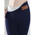 thumbnail image 2 of High Waisted Thicken Leggings for Women - No See Through Tummy Control Cycling Workout Yoga Pants Navy Blue & Label M, 2 of 3