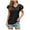 Black, variant on JGGSPWM Women's Cute Trendy Short Sleeve V Neck Solid Blouses Hollow Lace Eyelet Ruffle Sleeve Elegant Classic Tops Black XXL