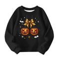 thumbnail image 4 of Mitankcoo Girls Halloween Print Sweatshirt Crew Neck Long Sleeve Pullover for Fall Casual Wear, 4 of 5