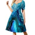 thumbnail image 1 of Vestido de fiesta de lujo de manga corta con ágata azul verdoso para mujer, vestido de verano 2025, 1 of 7