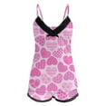 thumbnail image 5 of Pajamas For Women Set Valentines Day Heart Graphics V Neck Vest Top And Elastic Waist Shorts Sleepwear Soft 2 Piece Outfits Loungewear Sets Pink XXL, 5 of 5