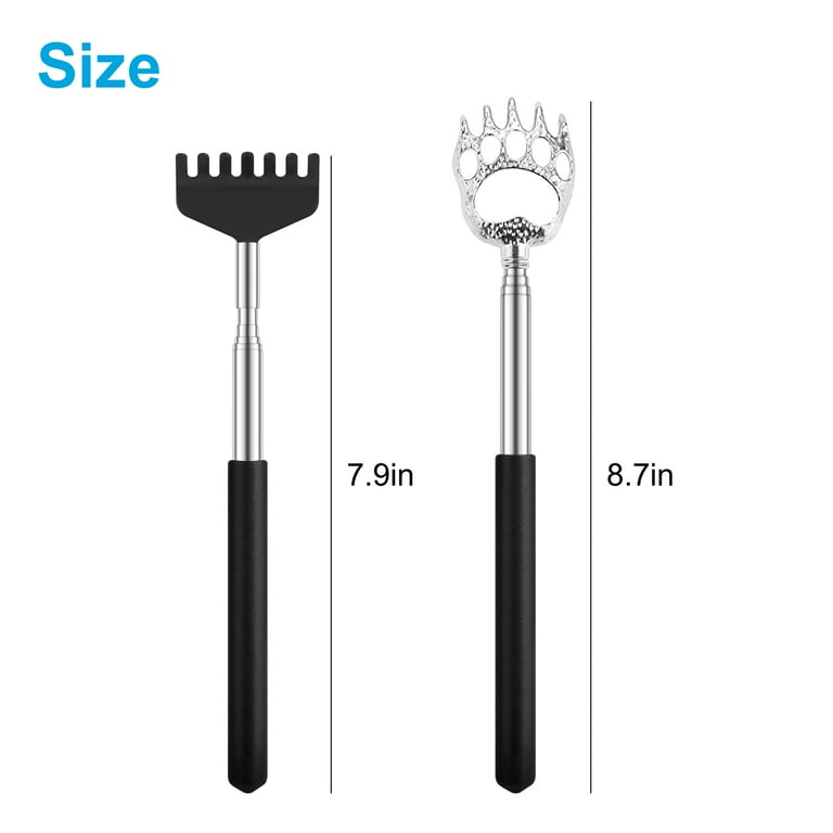 EASACE Back Scratcher for Women Men Extendable with Strong ABS Massage  Head, 21inch Body Scratcher for Adults - Pets Compact - Retractable Black