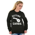 thumbnail image 3 of Cutting Carbs Pizza Cutter Foodie Sweatshirt for Men or Women Brisco Brands S, 3 of 5