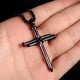 thumbnail image 4 of Collar de hombre con personalidad punk con colgante de cruz de clavo de acero fundido de acero de titanio, 4 of 5