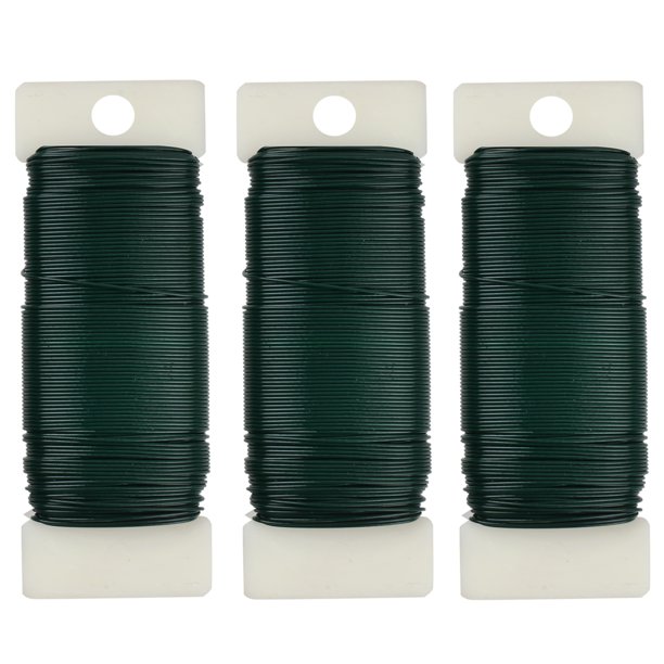 3 Pack Floral Wire, 118 Yards 22 Gauge Green Florist Wire, Flexible