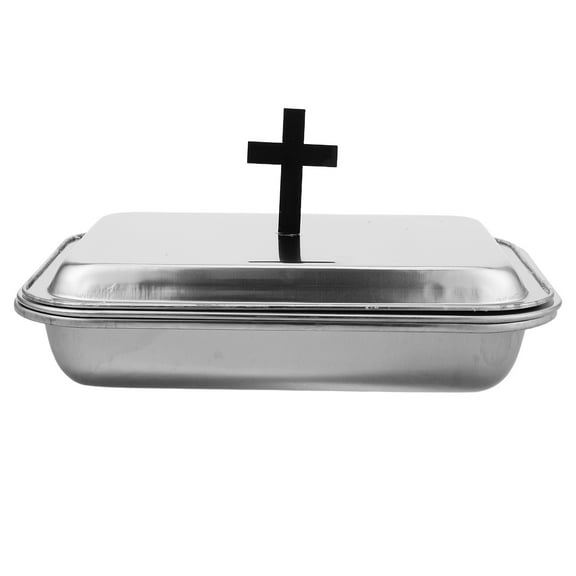 Worgeous 1 Set Stainless Steel Communion Tray Wine Cup Holder Plate For Church Services Religious Ceremonies Family Gatherings Communion Supplies