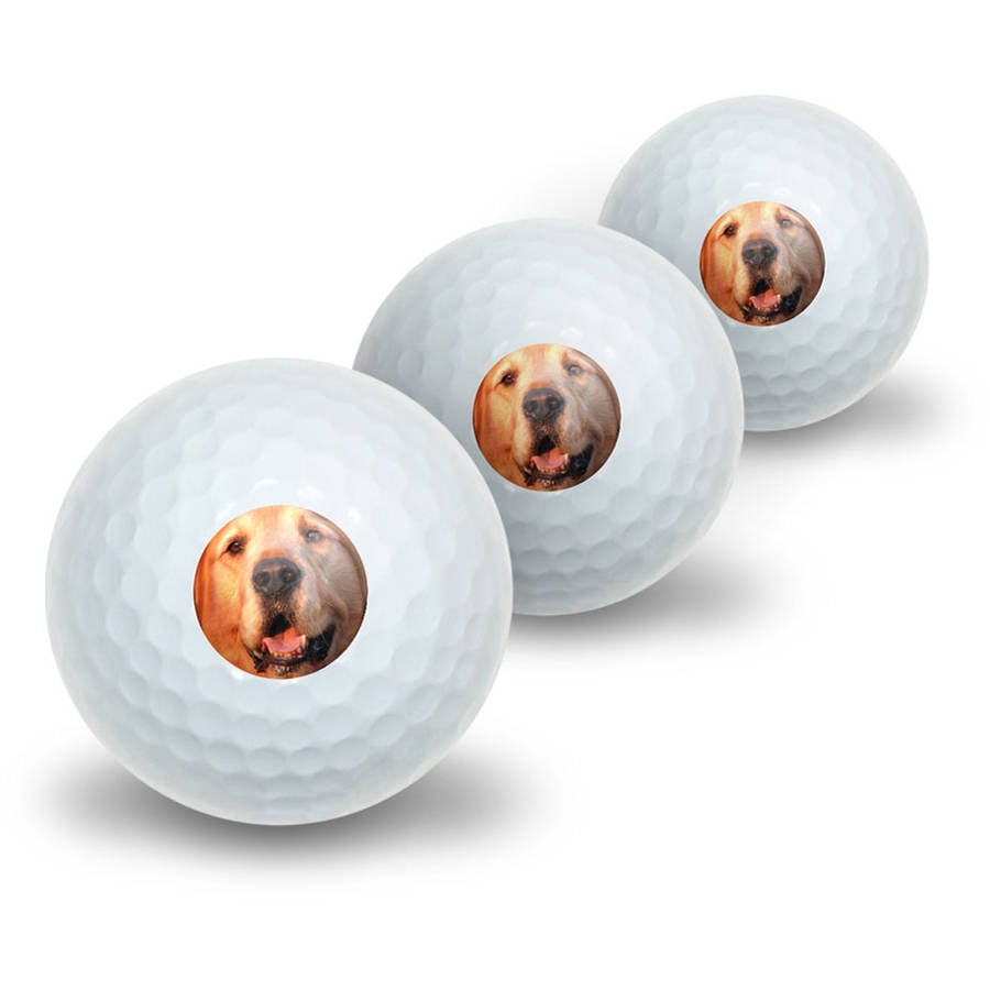 Golden Retriever Dog Novelty Golf Balls, 3pk