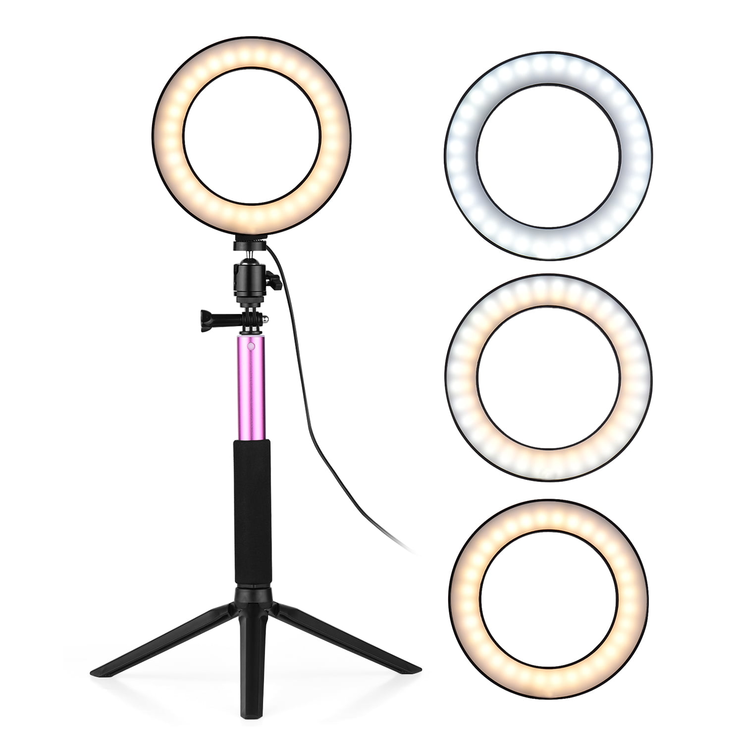 Ring Light Iluminador Led 16Cm + Mini Tripé Centrão Luz de Selfie Magazine Luiza