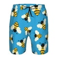 thumbnail image 4 of Kll Flying Bees Men'S Casual Summer Beach Shorts Hawaiian Shorts With Pockets-3x-Large, 4 of 9