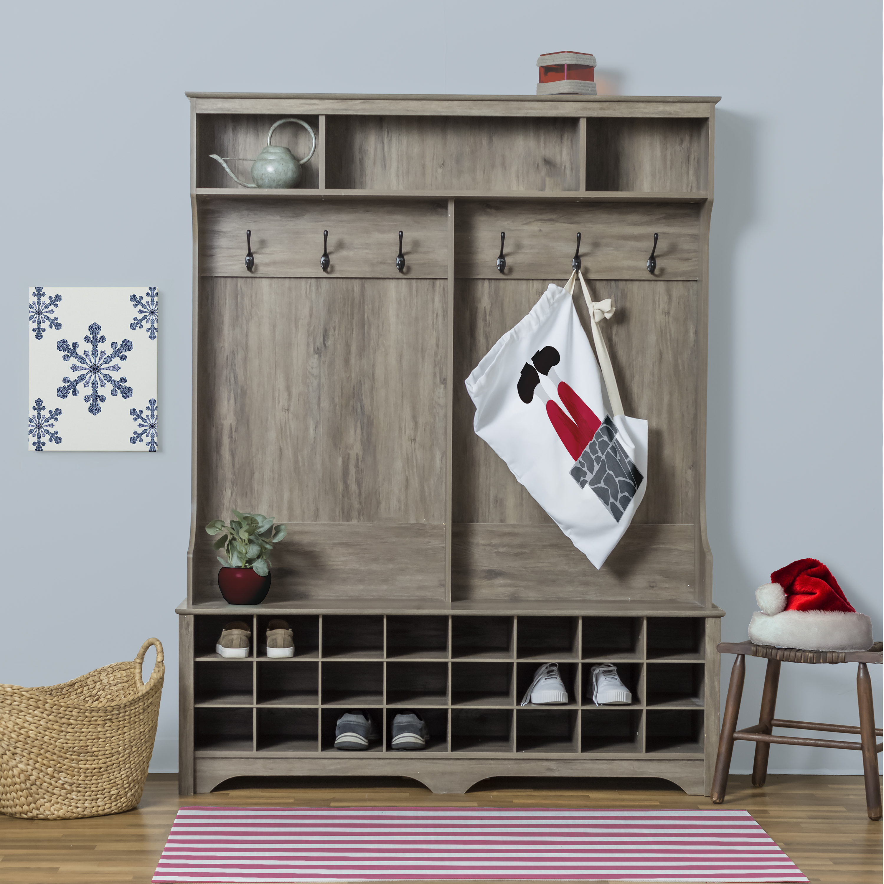 Simply Daisy Away He Goes 28 x 36 in Grey Laundry Bag