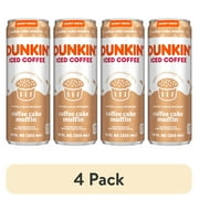 (4 pack) Dunkin' Coffee Cake Muffin Iced Coffee 11 fl oz