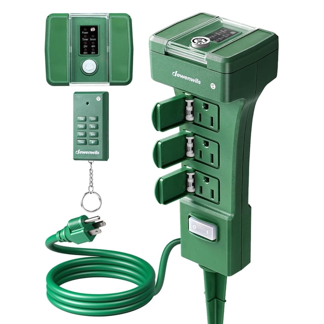 Temporizador Power Stake para exteriores DEWENWILS, resistente al agua, alcance de 100 pies