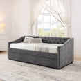thumbnail image 5 of Harper & Bright Designs Twin Size Daybed with Pull-out Trundle, Sofa Bed Frame with Arms for Living Room and Bedroom, Gray, 5 of 15