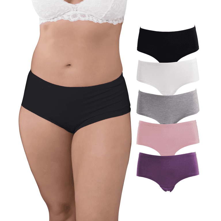 Emprella Womens Plus Size Hipster Panties - 5 Pack - 4X