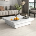 thumbnail image 2 of Euroco Modern Coffee Table with Sliding Top, Hidden Storage, Square Design, MDF Construction for Living Room, 2 of 7