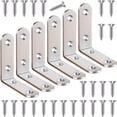 thumbnail image 1 of EcoNesxp 6 Pack Angle Bracket MM Right Angle Bracket Type Bracket 65x65mm Right Angle Bracket Bracket Joint Fastener For Wood Heavy Duty, 1 of 5