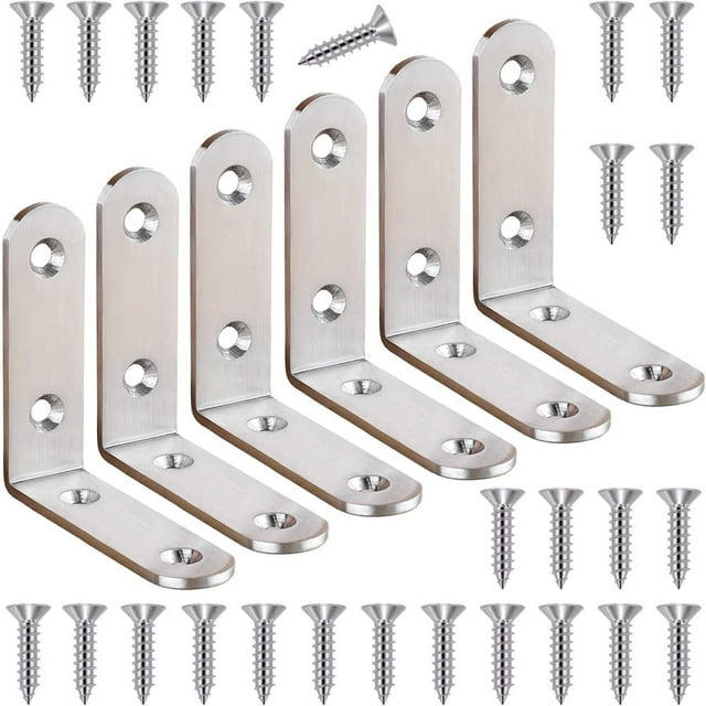 EcoNesxp 6 Pack Angle Bracket MM Right Angle Bracket Type Bracket 65x65mm Right Angle Bracket Bracket Joint Fastener For Wood Heavy Duty