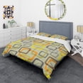 thumbnail image 3 of Designart 'Retro Square Design VII' Mid-Century Modern Duvet Cover Set, 3 of 4