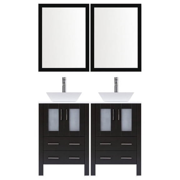 LessCare Modern 48'' Double Bathroom Vanity Set with Mirror