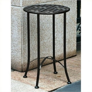 Wrought iron outdoor side table deals