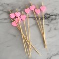 thumbnail image 5 of 100 Uds. Palillos de postre desechables con patrón de corazón, aperitivos de barbacoa de bambú, selecciones de Buffet para interior, 5 of 5