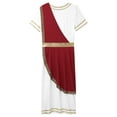 thumbnail image 6 of inhzoy Mens Ancient Greek Roman Caesar Toga Robe Dress-Up Burgundy XXL, 6 of 8