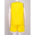 thumbnail image 3 of JanJean Kids Girls and Boys Unisex Football Basketball Training Outfits Sports Tank Tops and Shorts Yellow 120, 3 of 7