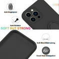 thumbnail image 3 of Case for iPhone 15 Pro Max（2023 Released）, Silicone Case with Ring 360°rotatable Kickstand Support Magnetic Car Mount，Protective Cover with Strap Lanyard (Black), 3 of 14