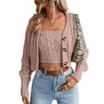 thumbnail image 2 of Aayomet Womens Sweaters Women's Long Sweater Cardigan Sweater Top Outwear Casual Cardigan Sweater Top Jacket Fall Sweaters for 2023,Pink S, 2 of 5