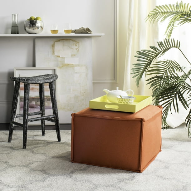 Safavieh Elaine Solid Plush Upholstered Pouf - Walmart.com - Walmart.com