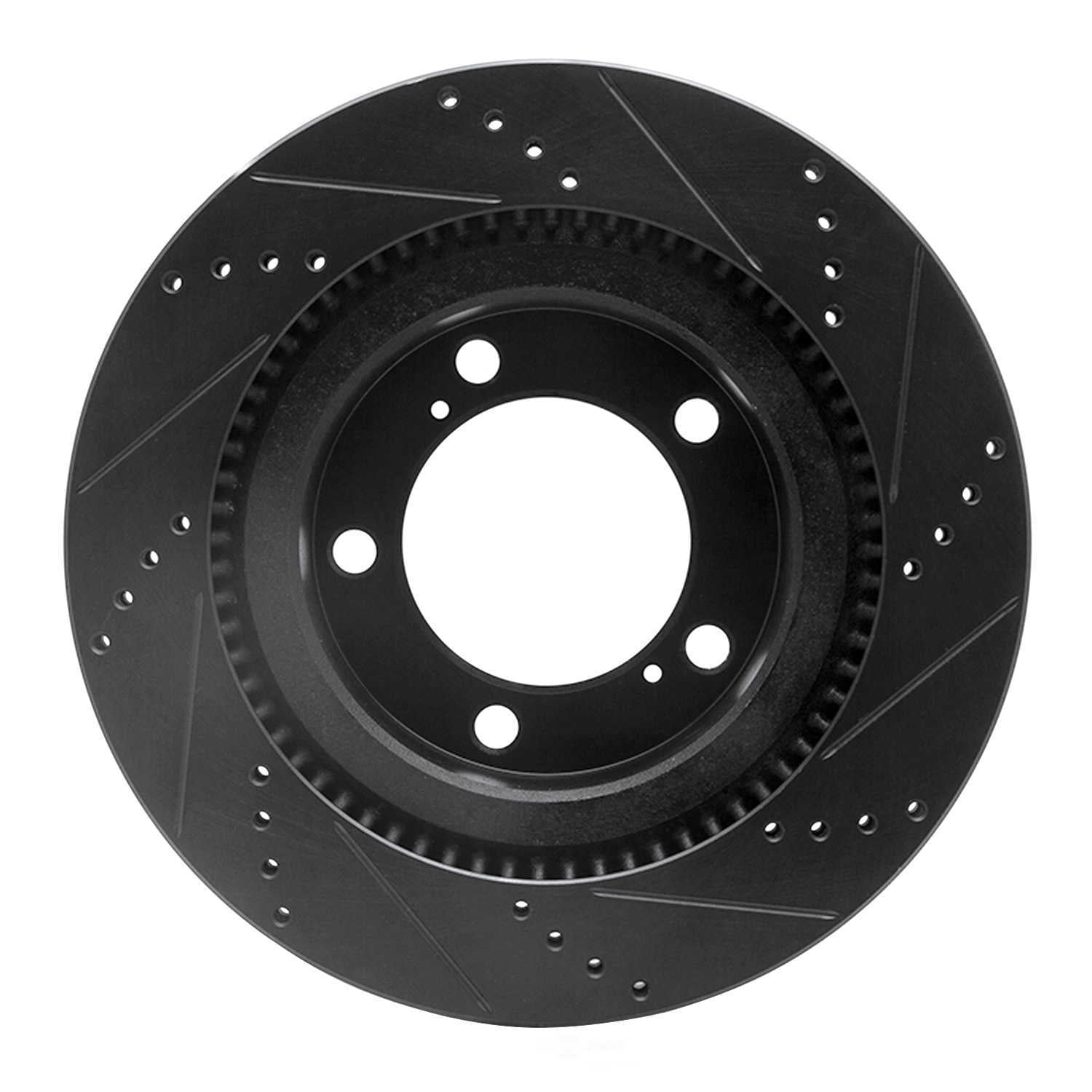 Dynamic Friction Company 633-76136L DFC Brake Rotor - Drilled And Slotted - Black