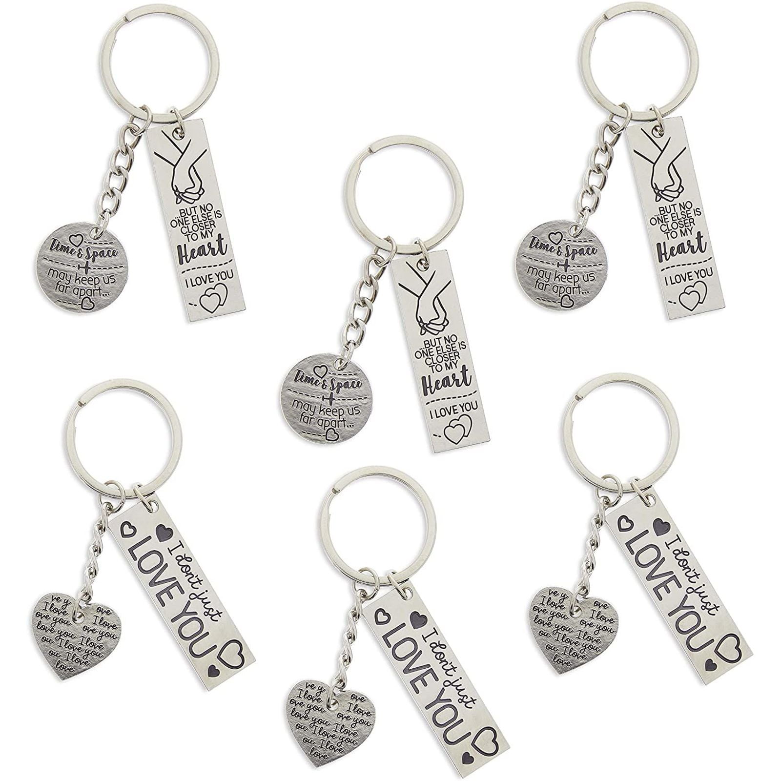 Mother Daughter I Love You to the Moon and Back set of 2 keychains half-hearts 